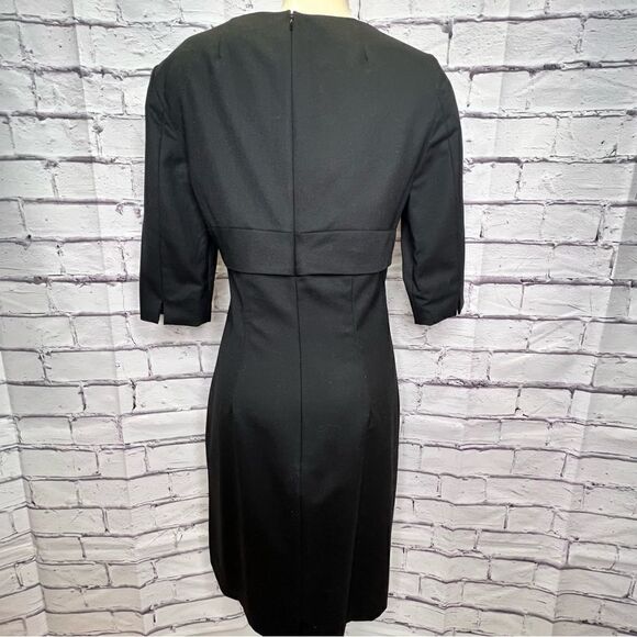 Etcetera Solid Black V-Neck Half sleeve Wool blend dress size 6 - Picture 4 of 7